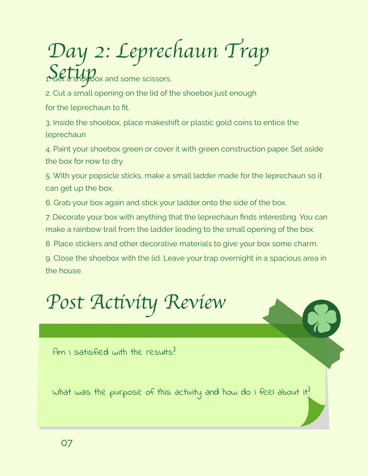 Free St. Patrick's Day Workbook For Kids Template to Edit Online