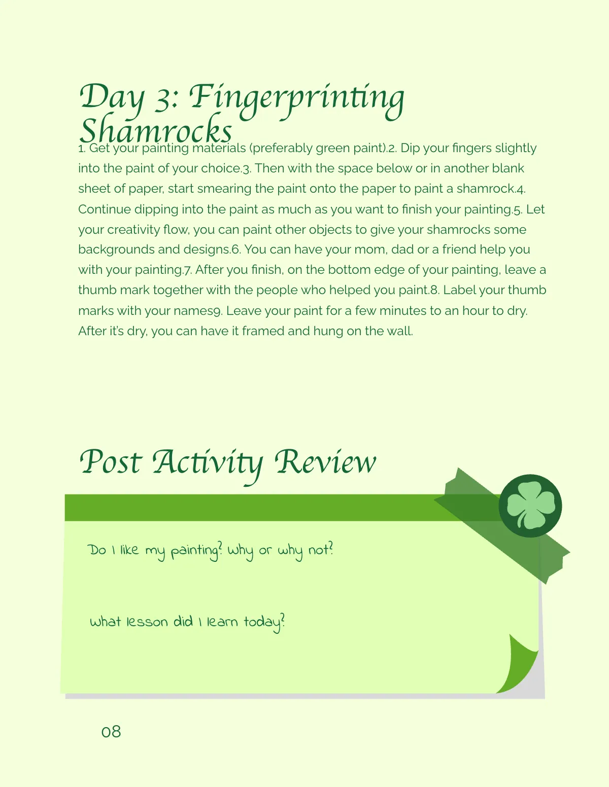 Free St. Patrick's Day Workbook For Kids Template to Edit Online