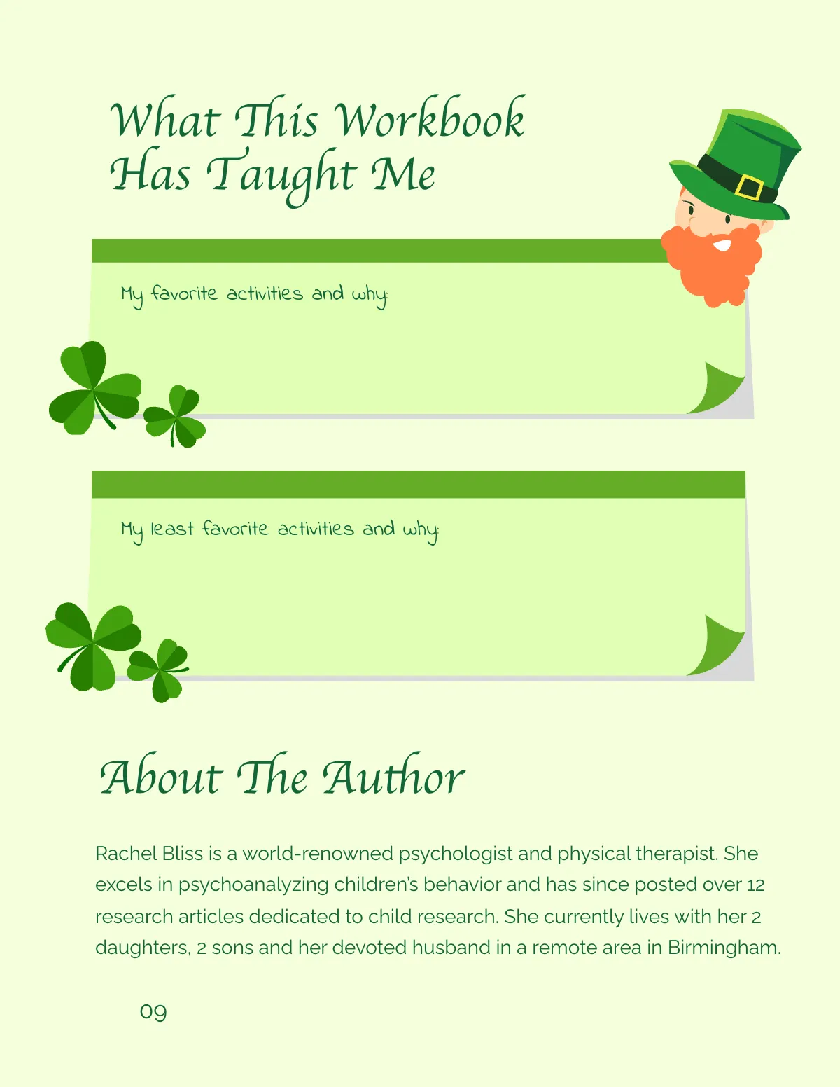 Free St. Patrick's Day Workbook For Kids Template to Edit Online