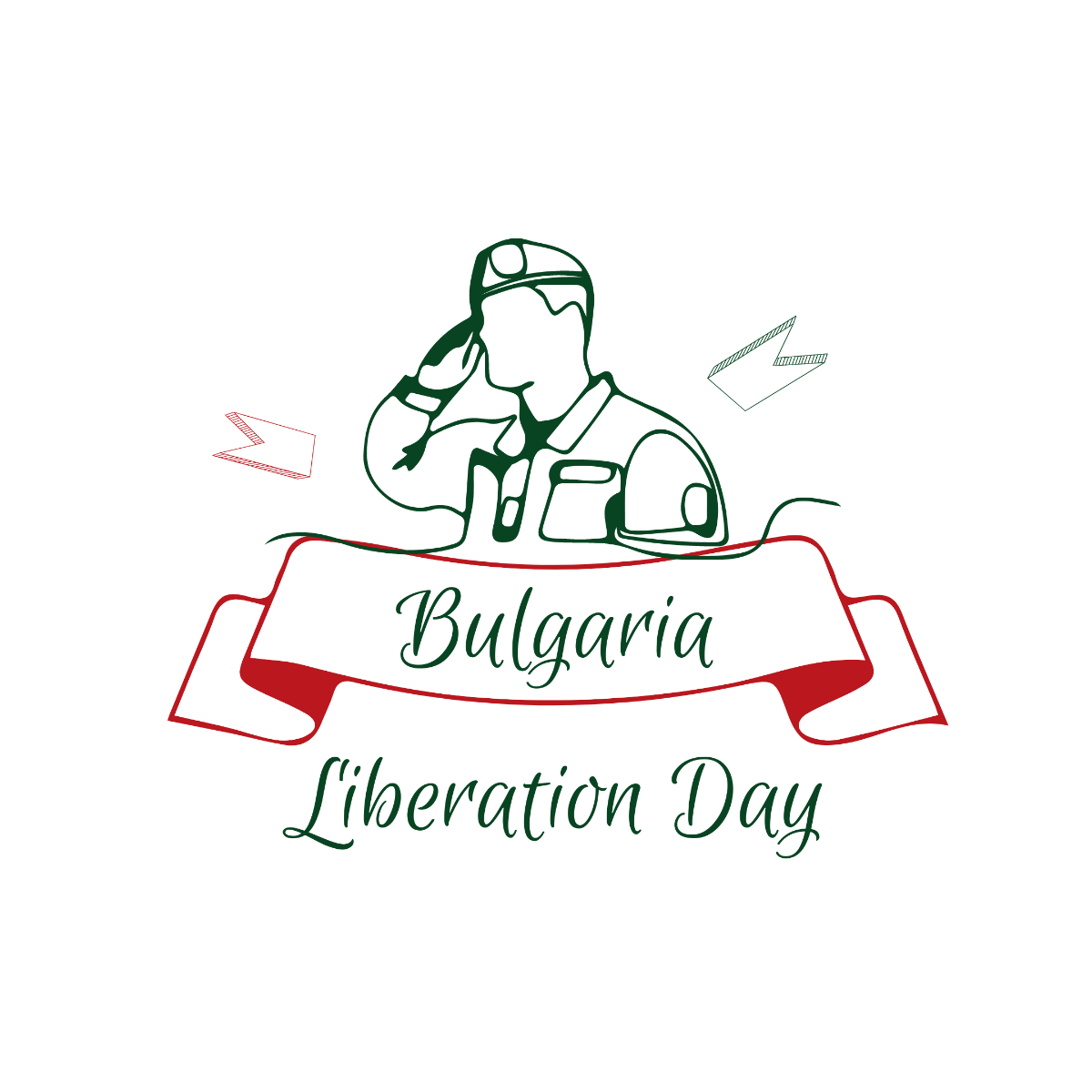 Bulgaria Liberation Day Drawing Vector Template
