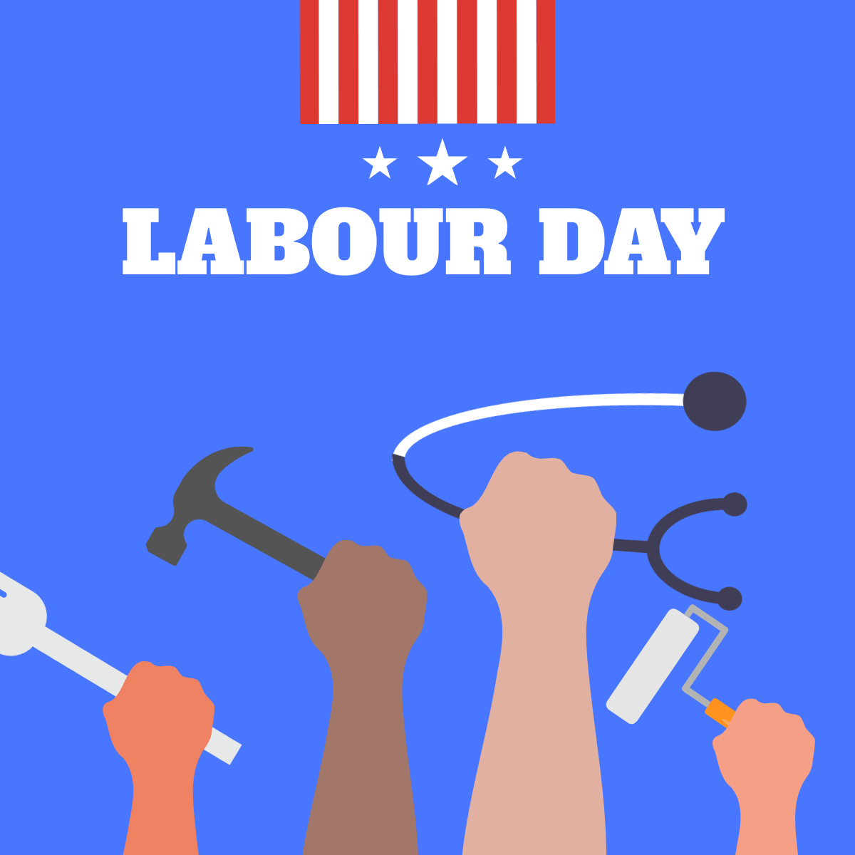 Labour Day Illustration Template