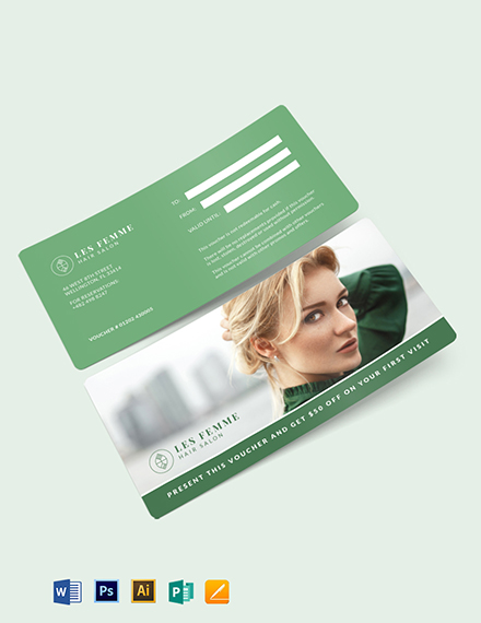 Hair Salon Discount Voucher Template - Illustrator, Word, Apple Pages ...