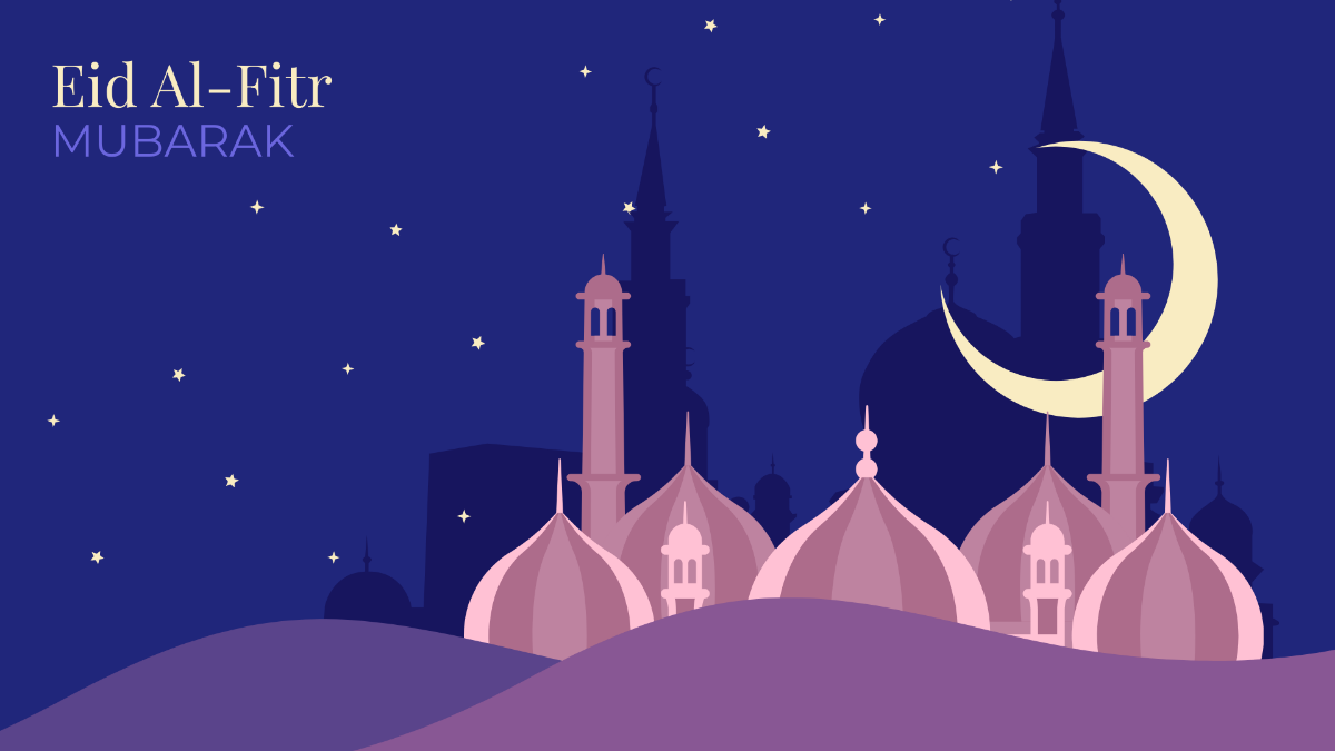 Eid al-Fitr Blue Background Template