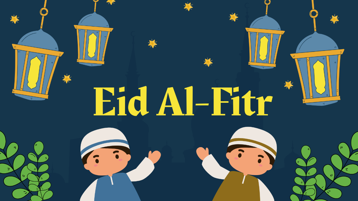 Eid al-Fitr Cartoon Background Template