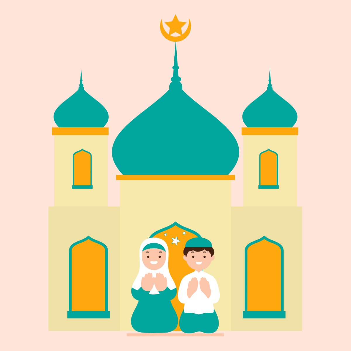 Happy Eid al-Fitr Illustration Template