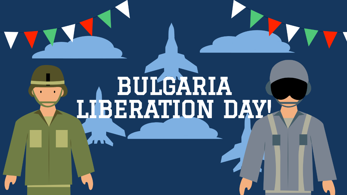 Bulgaria Liberation Day Cartoon Background Template