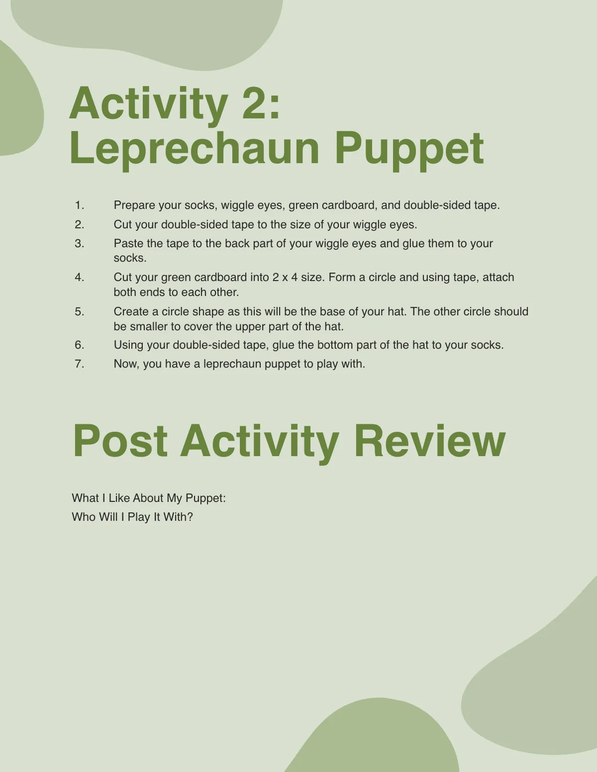 Free St. Patrick's Day Unit Workbook Template to Edit Online