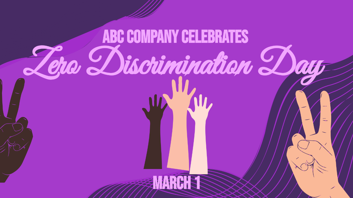 Free Happy Zero Discrimination Day Background Template