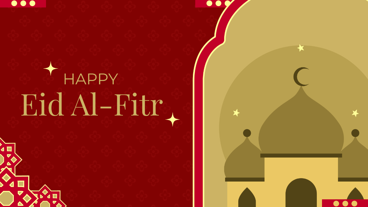 Free Eid al-Fitr Red Background Template