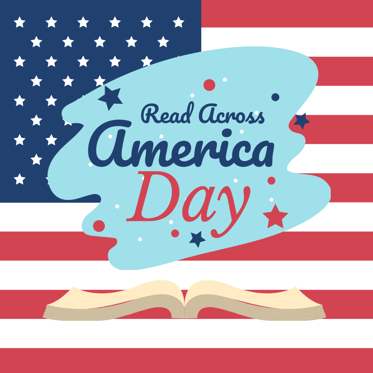Free National Read Across America Day Illustration Template