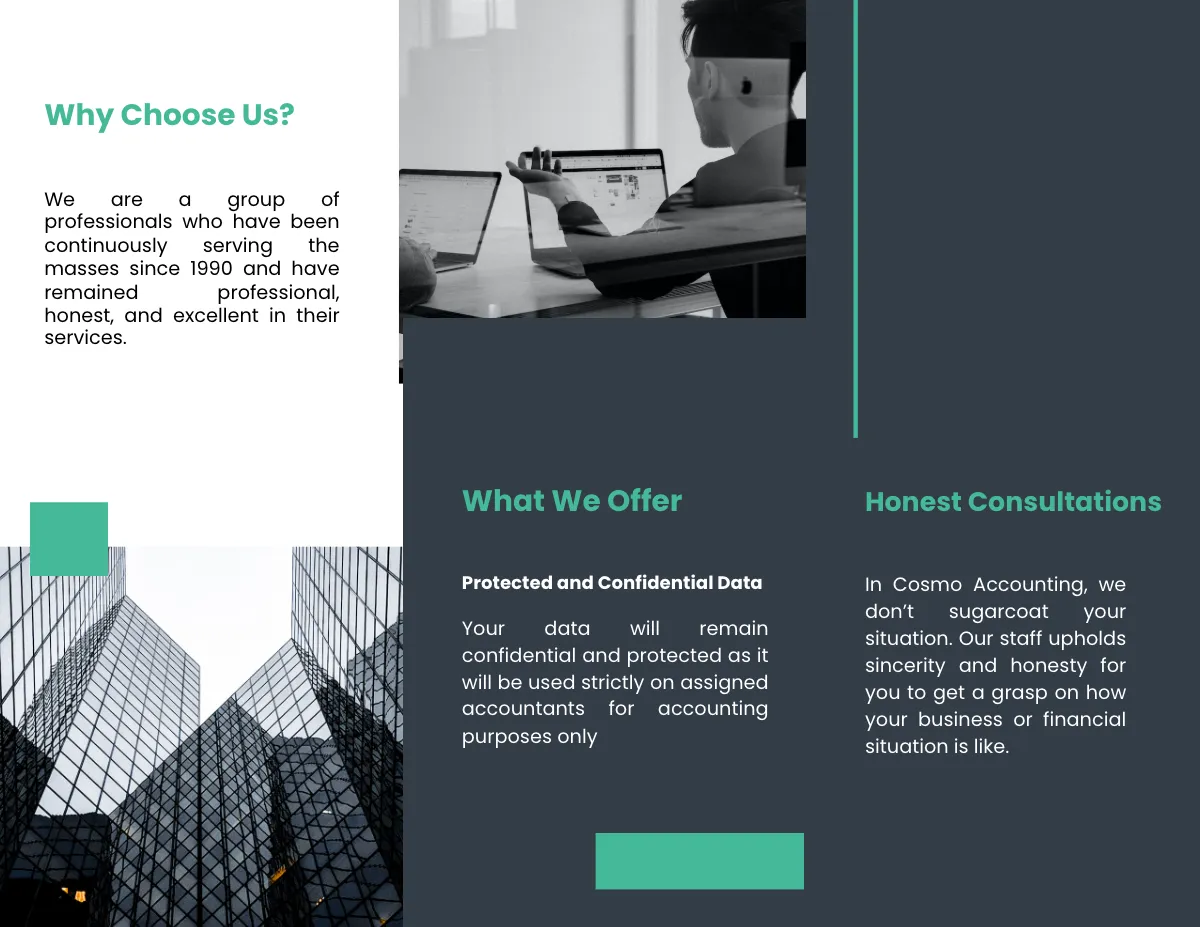Free Corporate Services Business Brochure Template to Edit Online