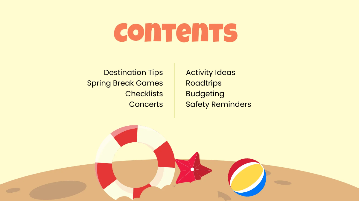 Free Spring Break Presentation Template to Edit Online