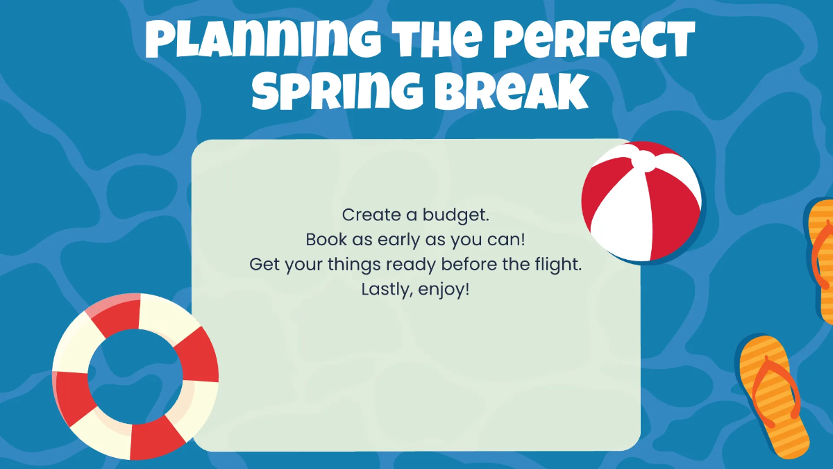 Free Spring Break Presentation Template to Edit Online