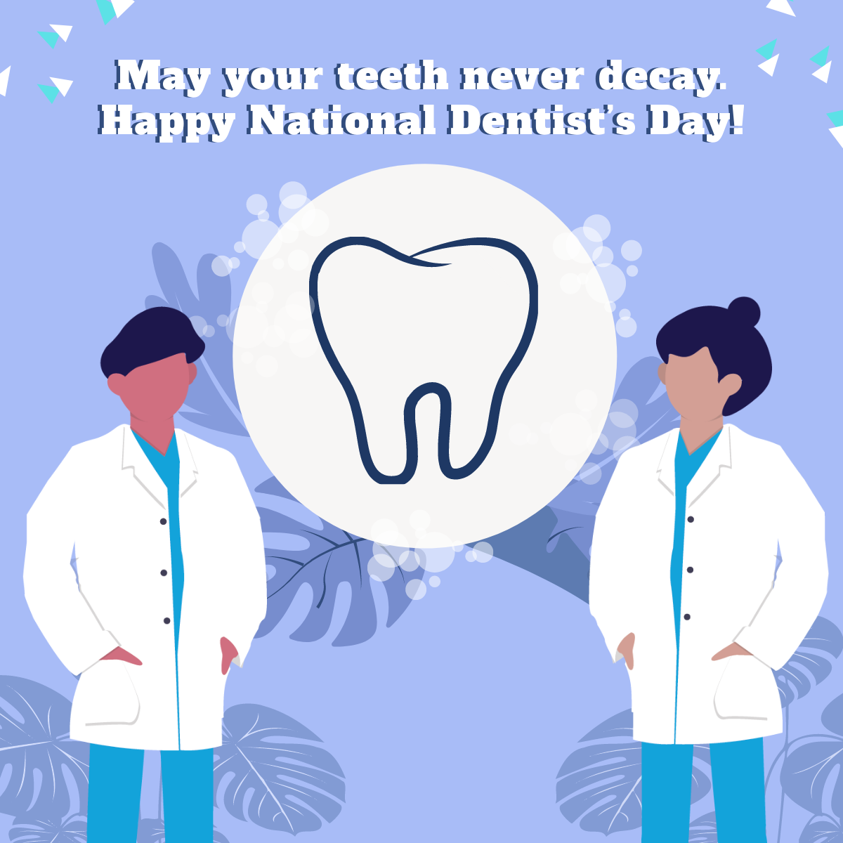 National Dentist's Day Wishes Vector Template