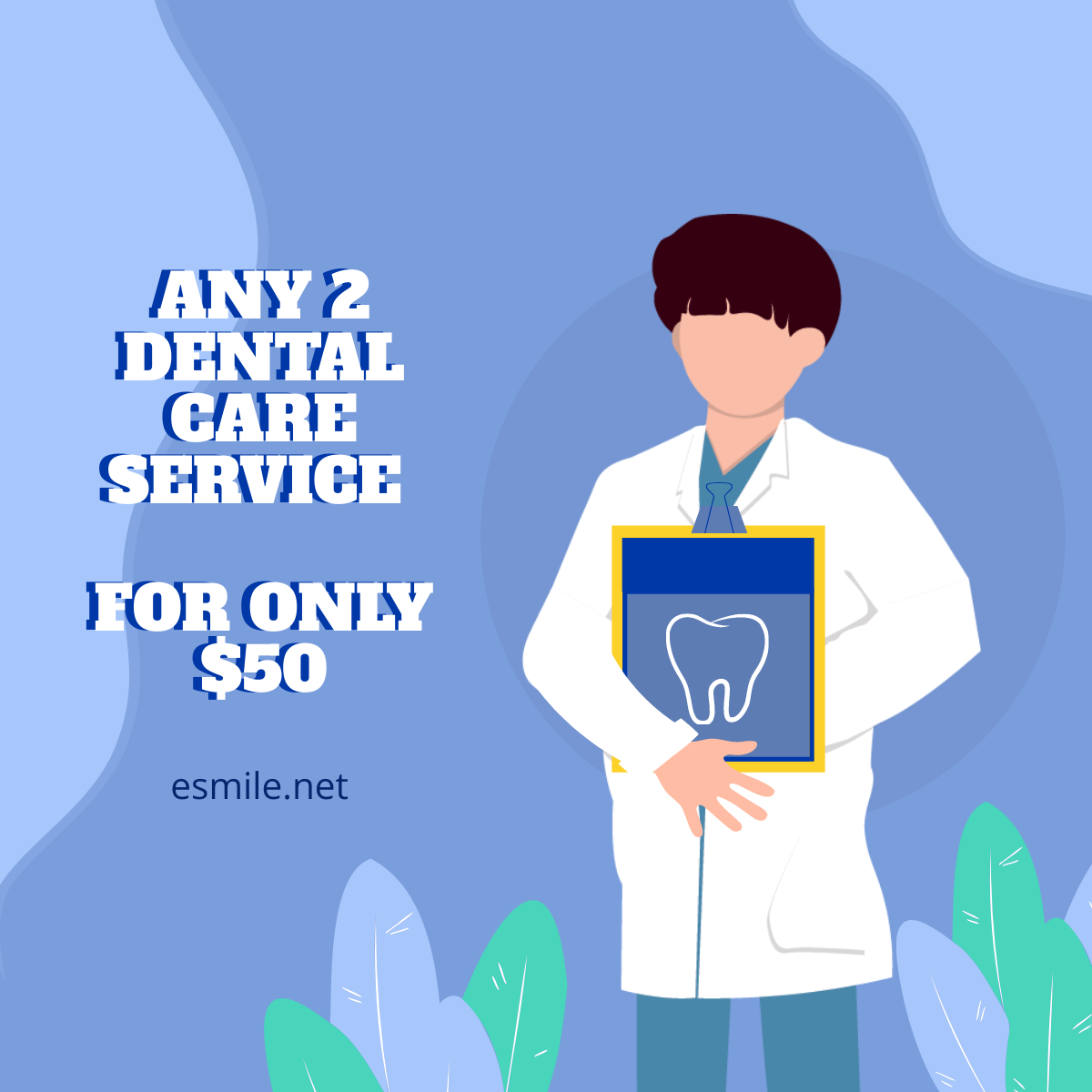 National Dentist's Day Flyer Vector Template