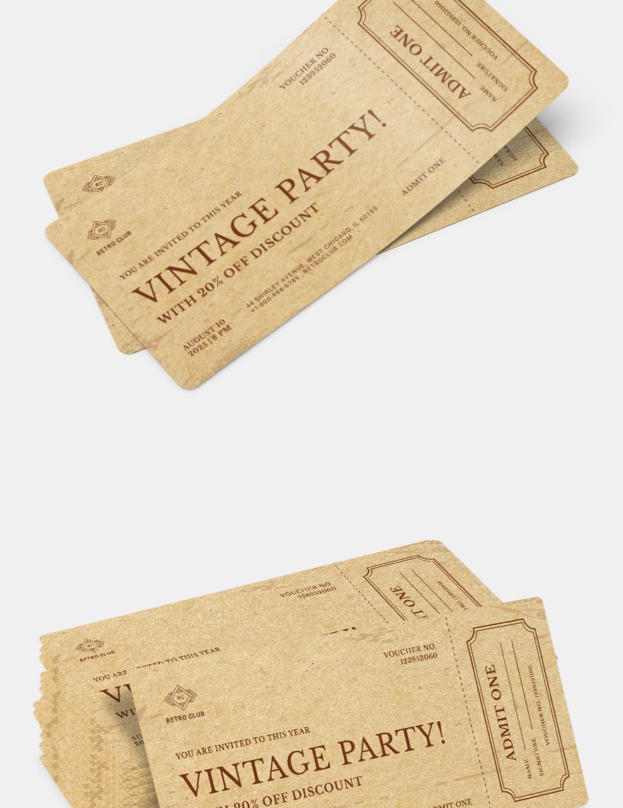 Vintage Ticket Voucher Template