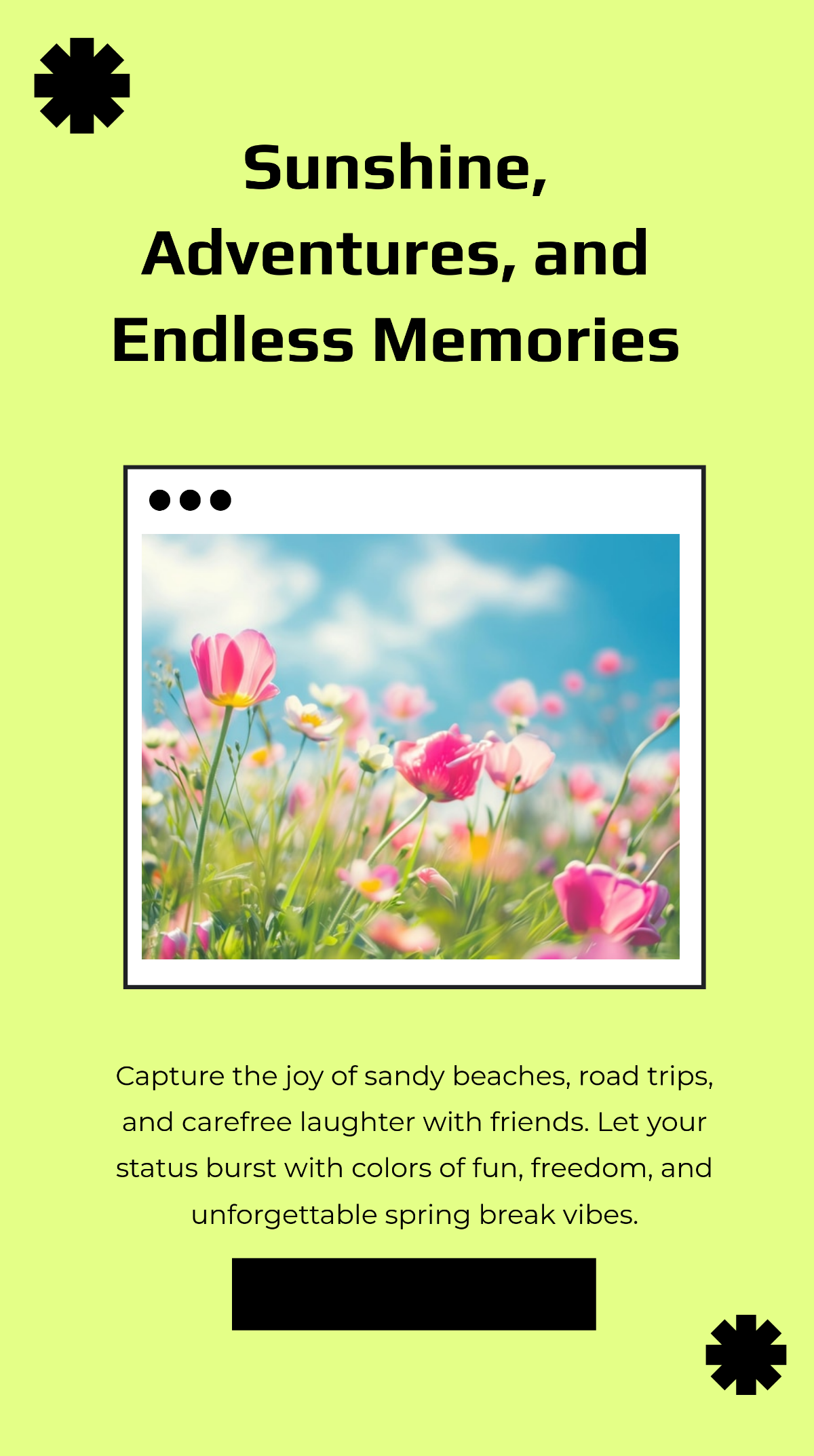 Free Spring Break Whatsapp Status Template to Edit Online
