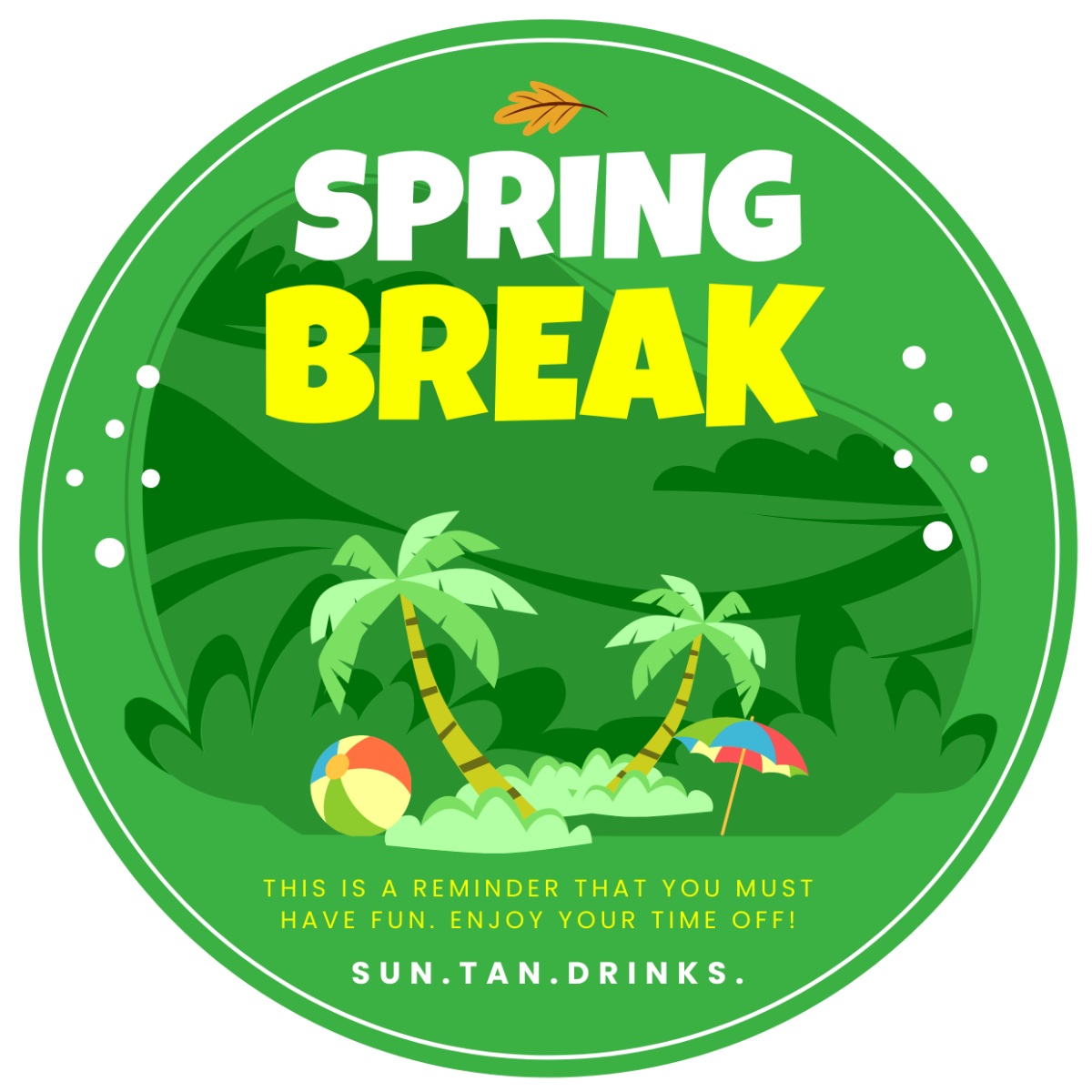 Spring Break Label Template