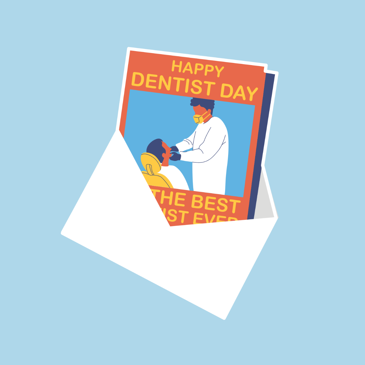 National Dentist's Day Greeting Card Vector Template