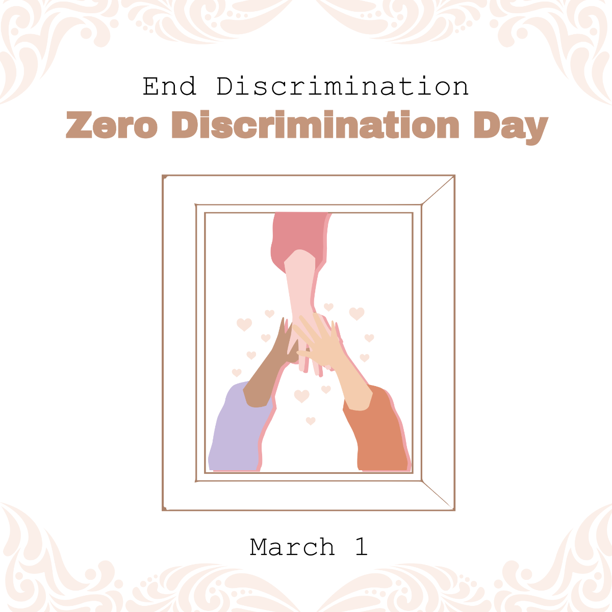 Zero Discrimination Day Flyer Vector Template