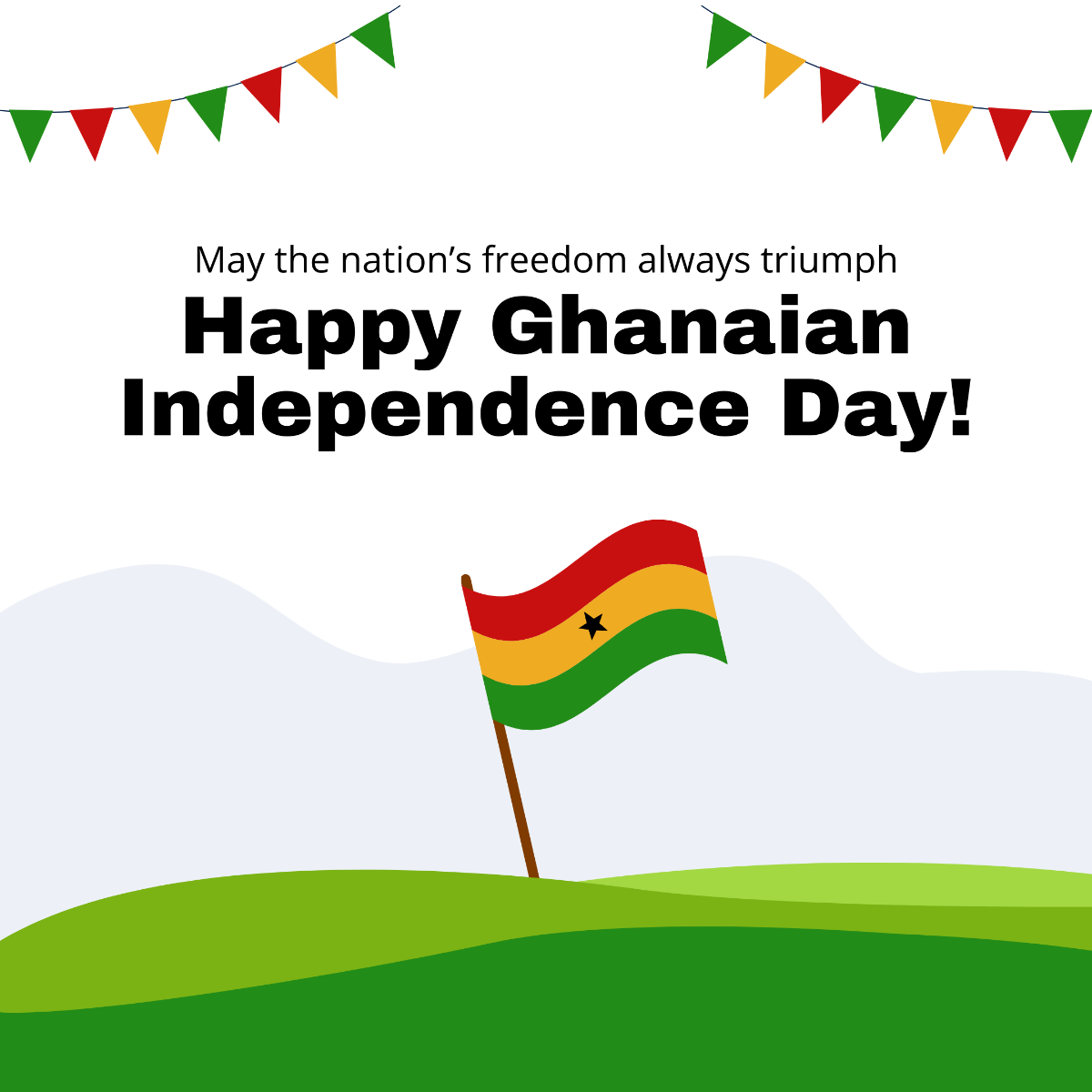 Ghana Independence Day Wishes Vector Template