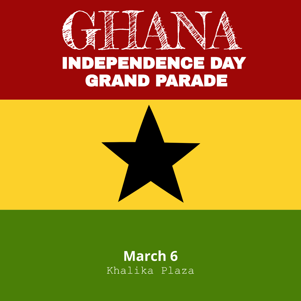 Ghana Independence Day Flyer Vector Template