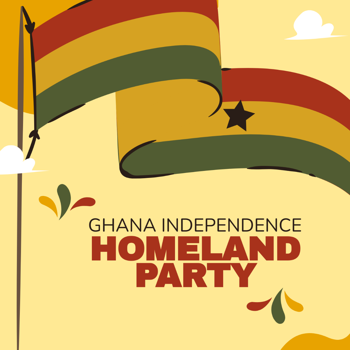 Ghana Independence Day Poster Vector Template
