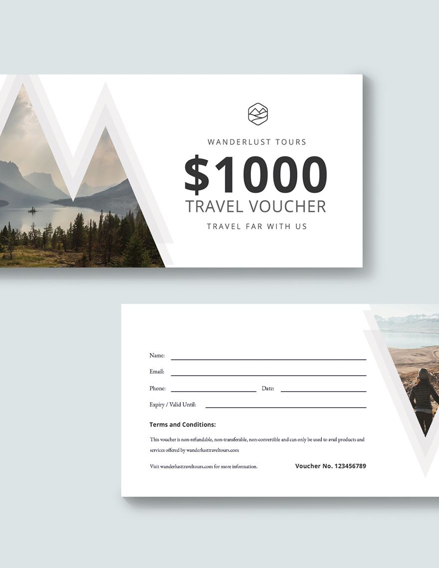 $1000 Travel Voucher Template