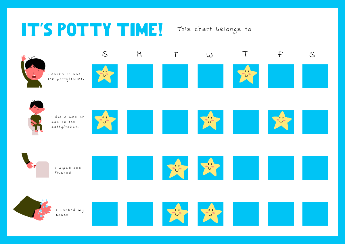 Potty Star Chart Template