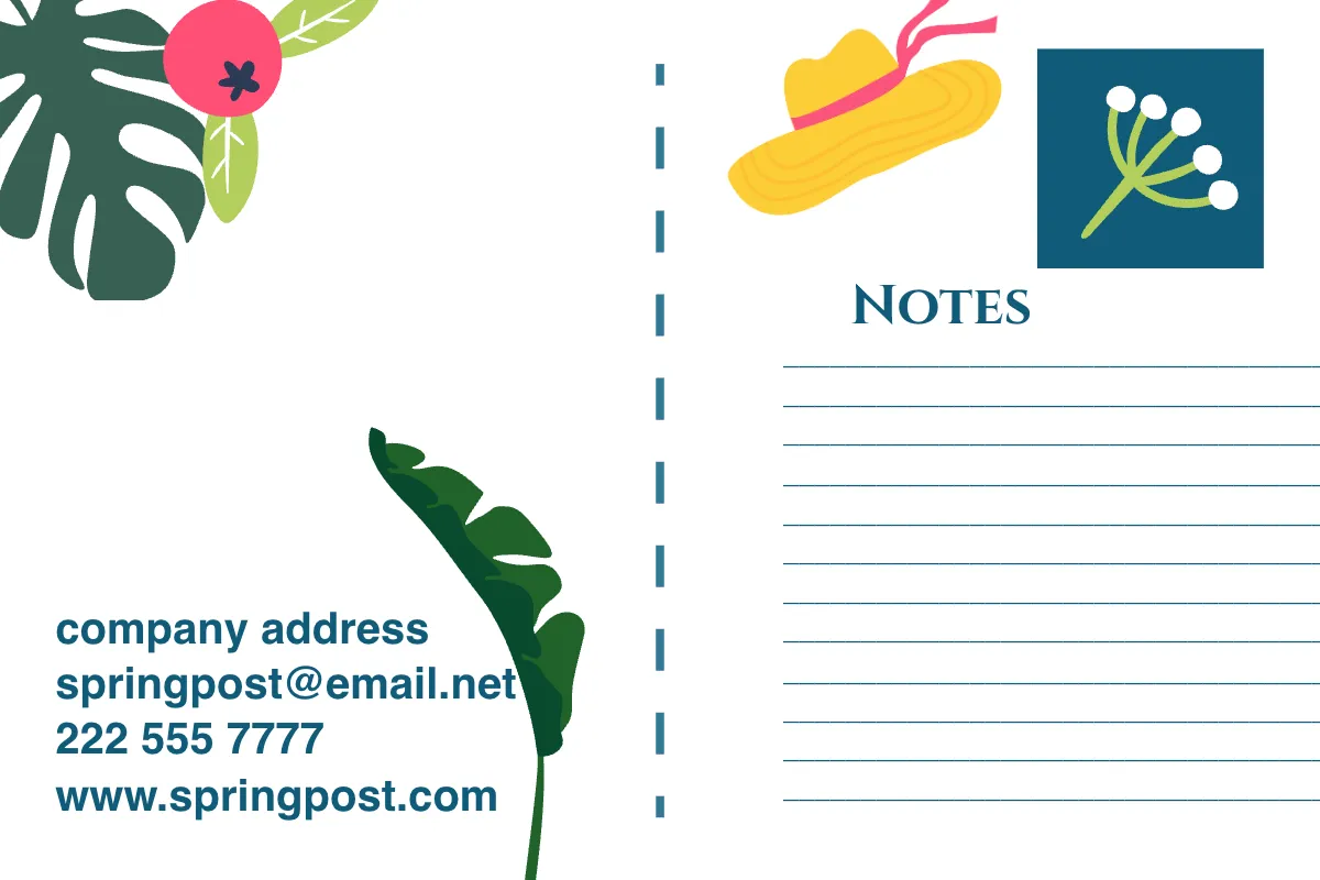 Free Spring Break Post Card Template to Edit Online
