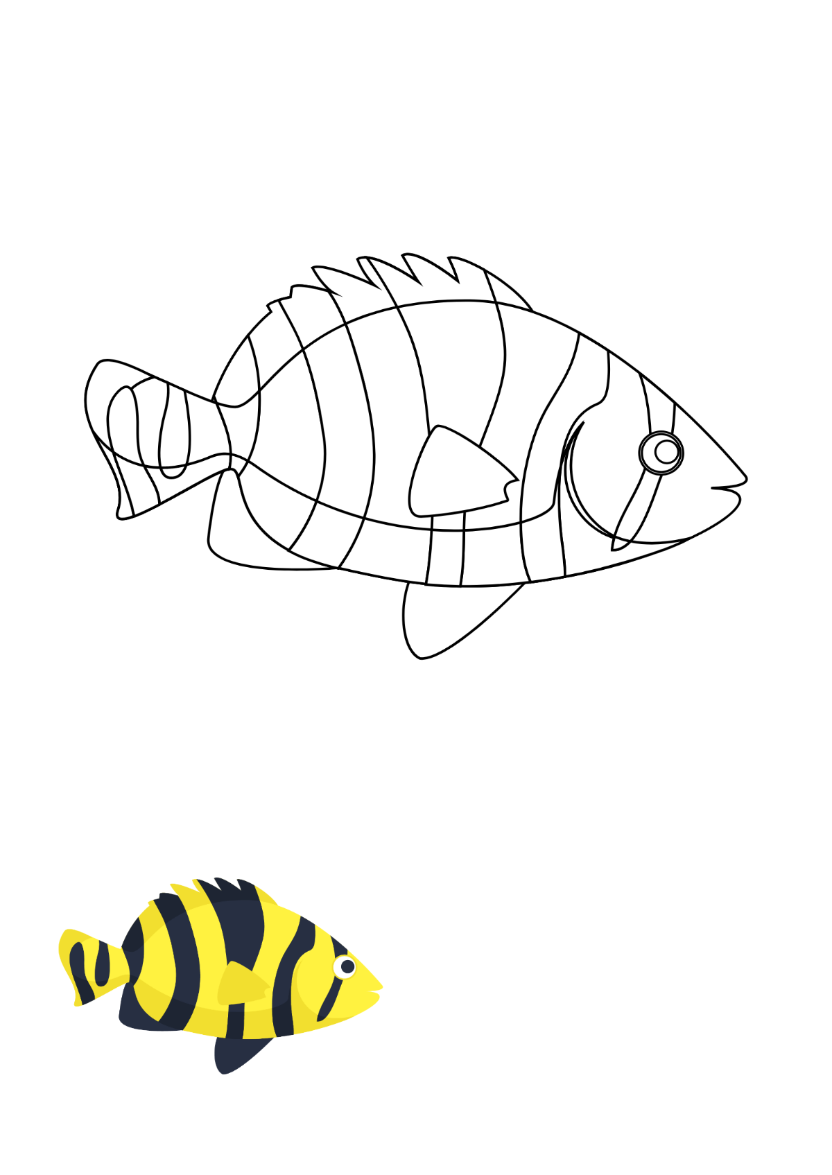 Fish Coloring Page Template
