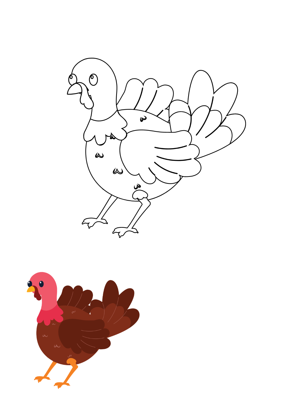 Turkey Coloring Pages Template