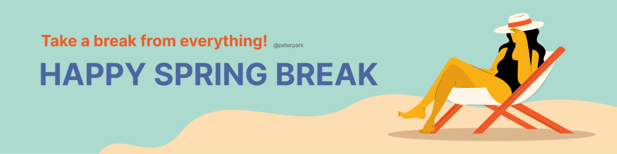 Spring Break Linkedin Banner Template
