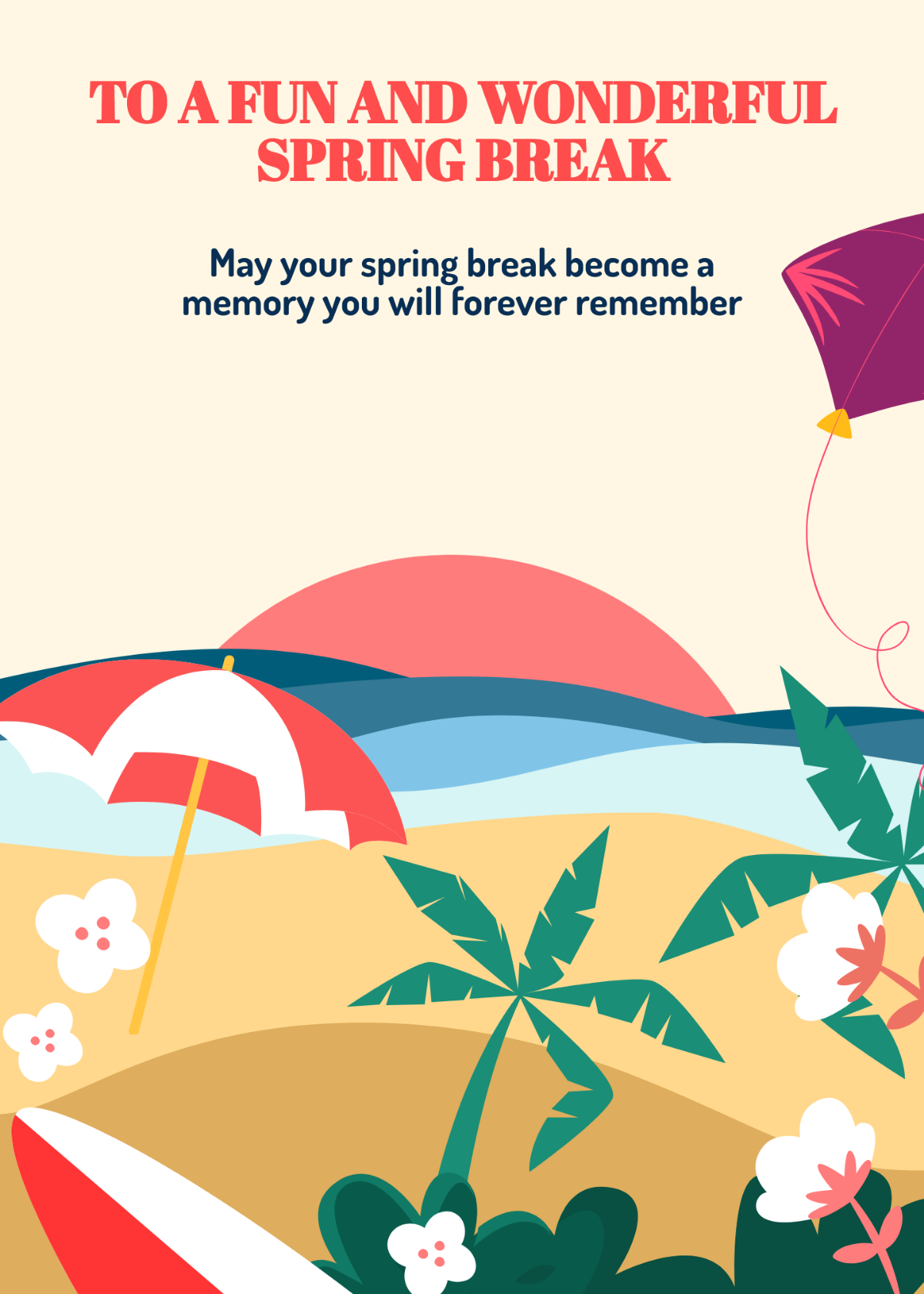 Free Spring Break Wishes Template