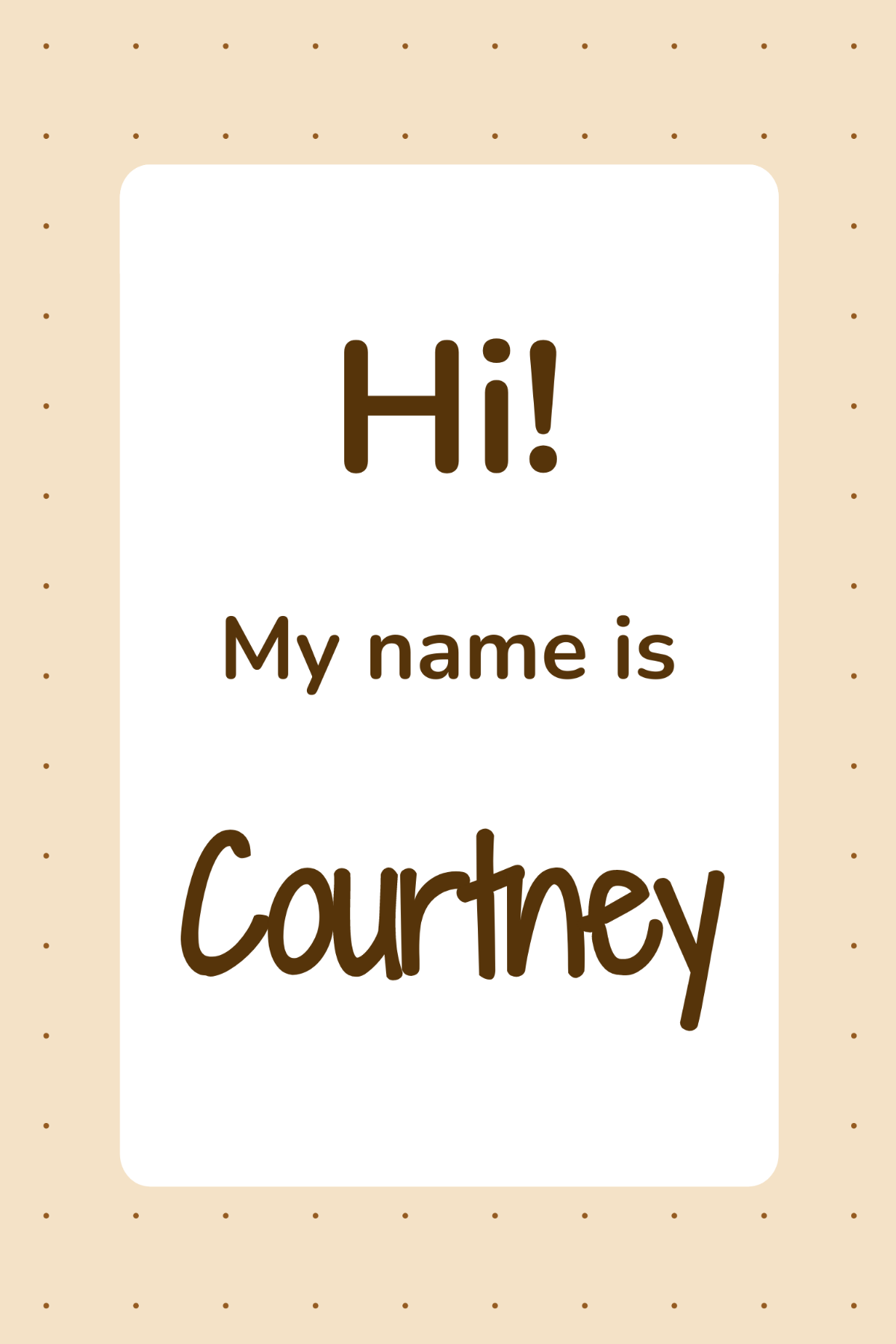 School Name Tag Template