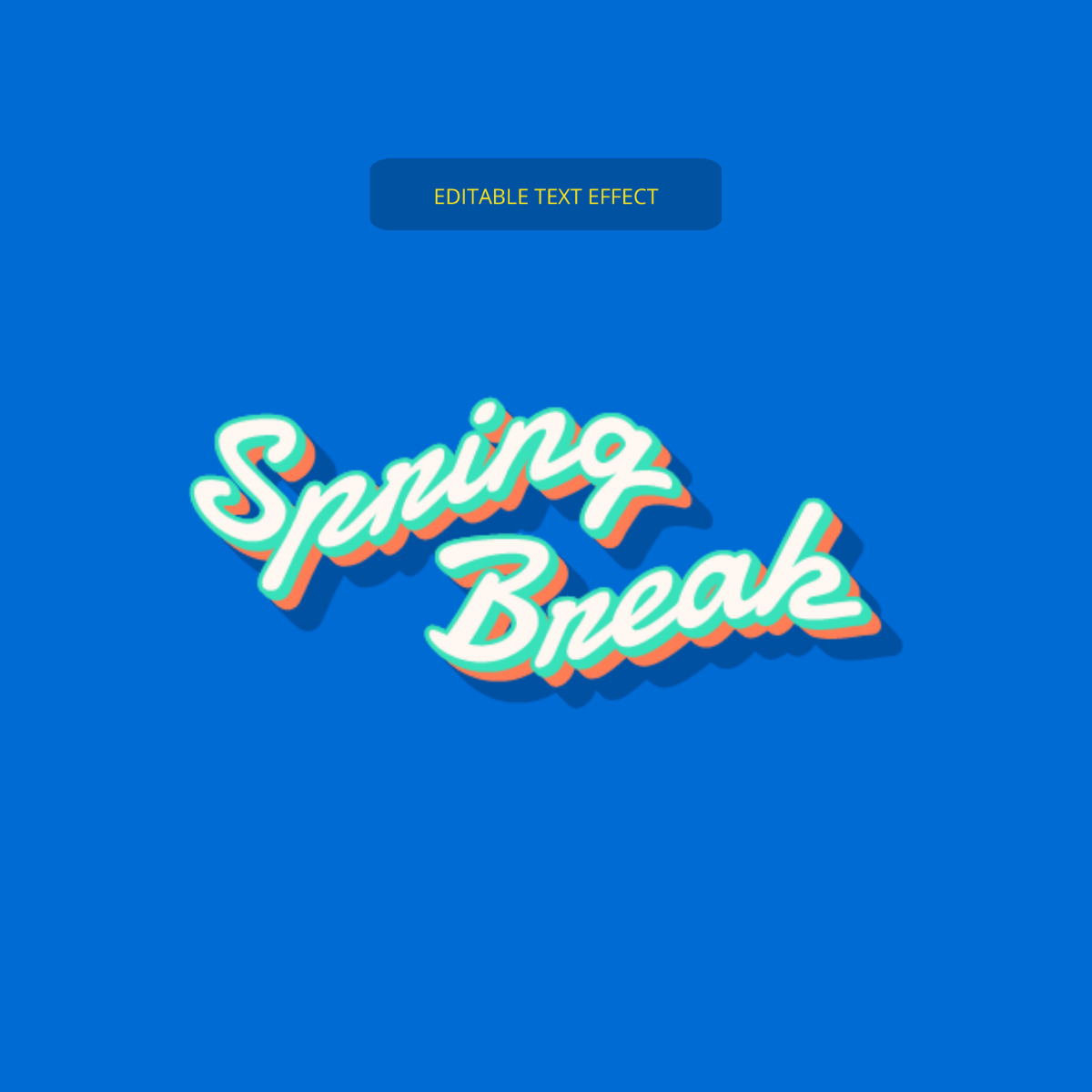 Spring Break Text Effect Template