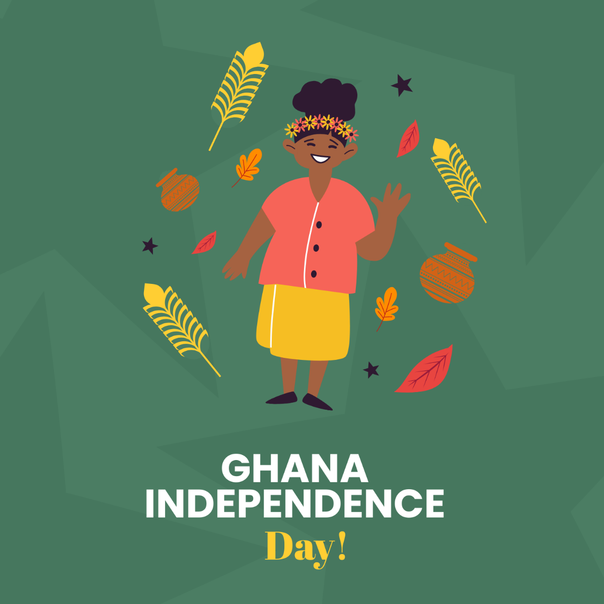 Happy Ghana Independence Day Illustration Template