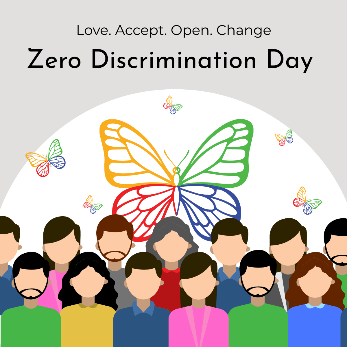 Zero Discrimination Day Whatsapp Post Template