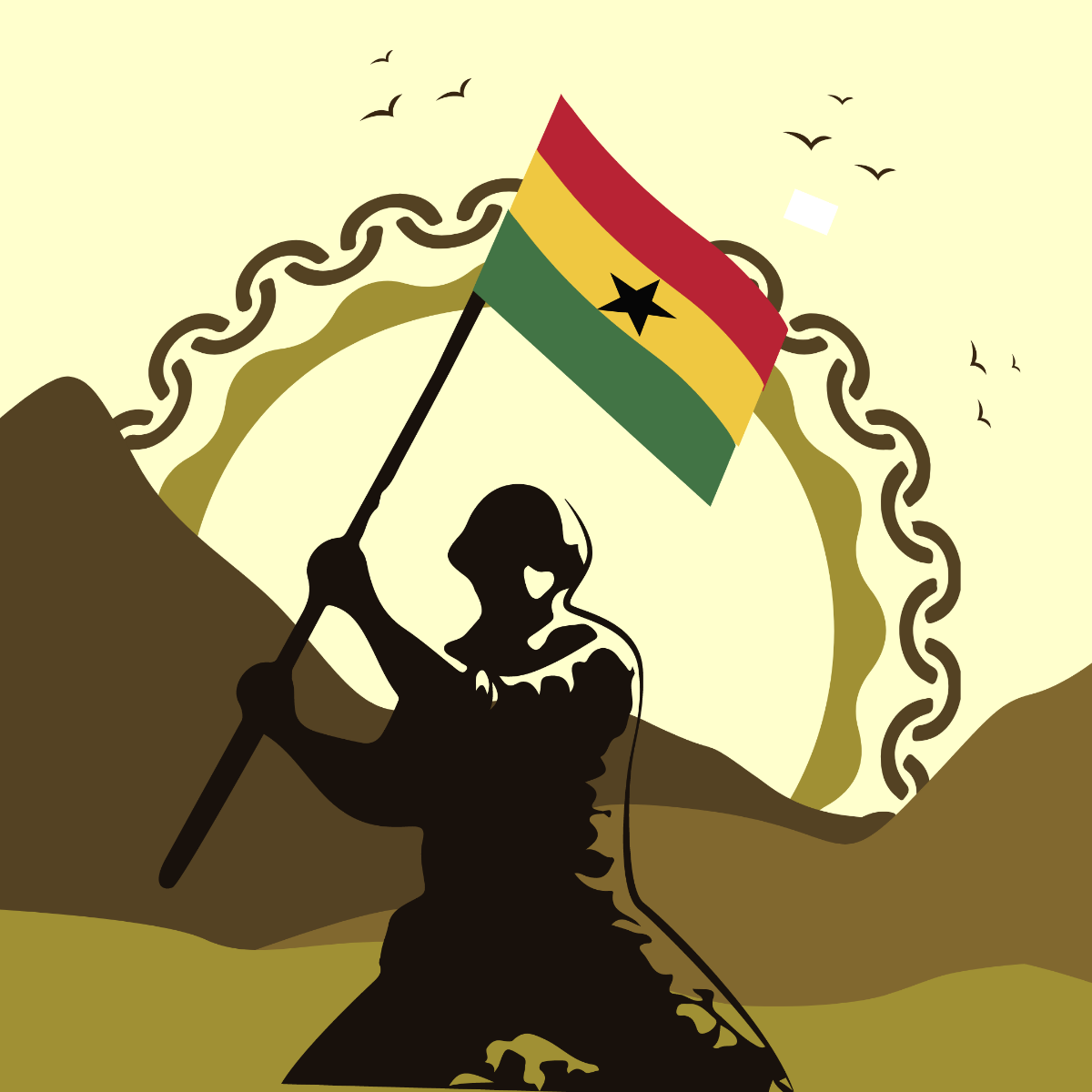 Ghana Independence Day Clipart Vector Template