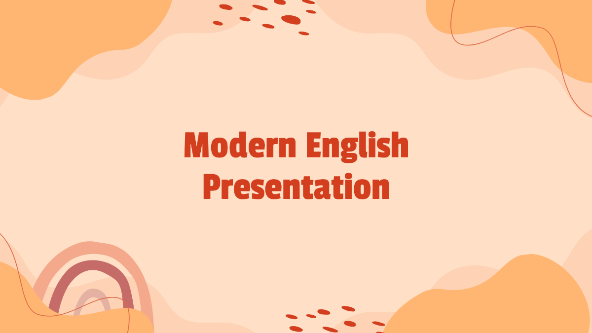Free Modern English Presentation Template