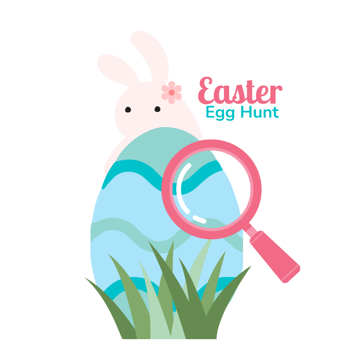 Easter Egg Hunt ClipArt Template