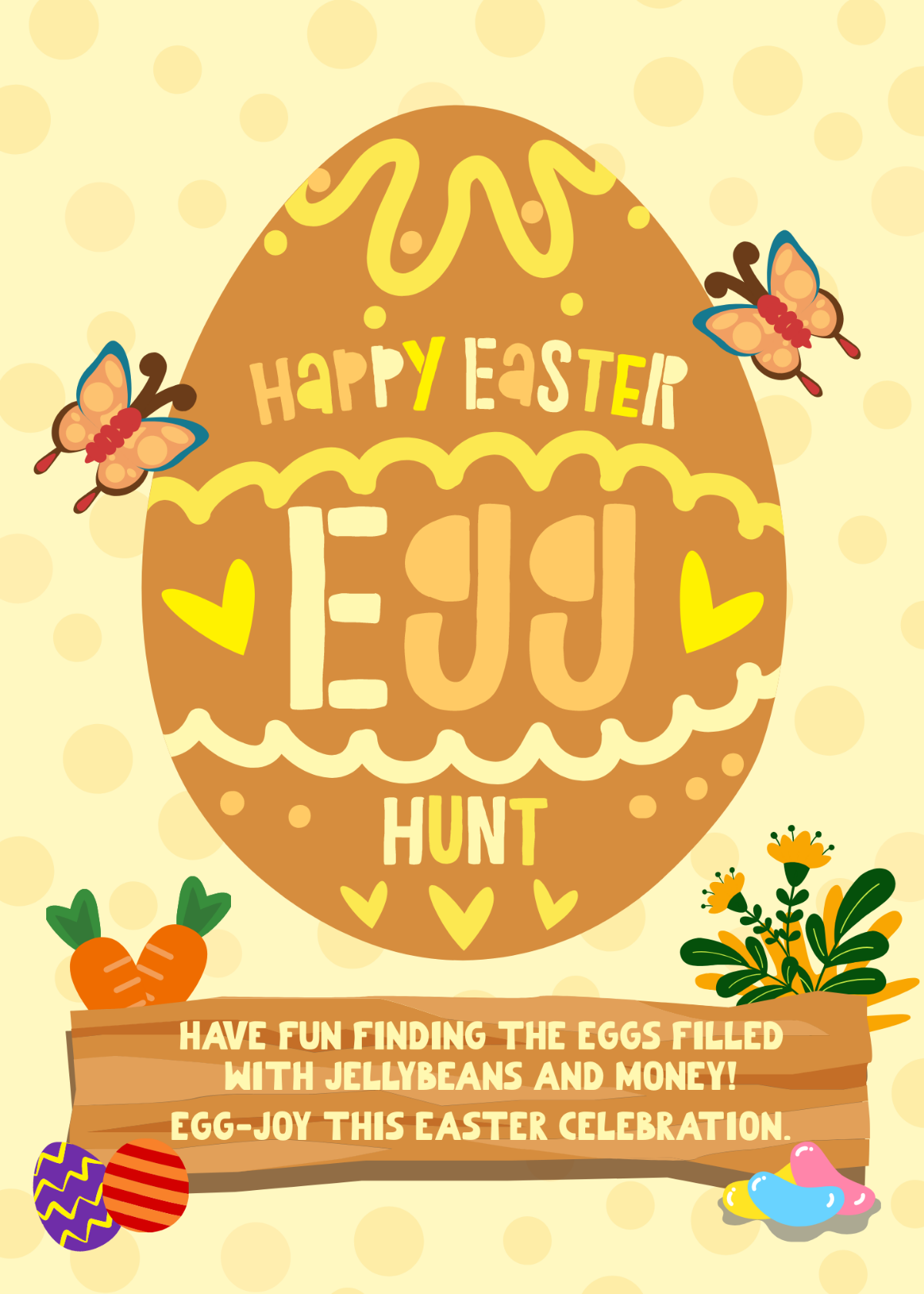 Easter Egg Hunt Greeting  Template