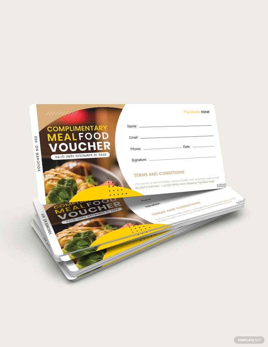 Complimentary Meal Food Voucher Template