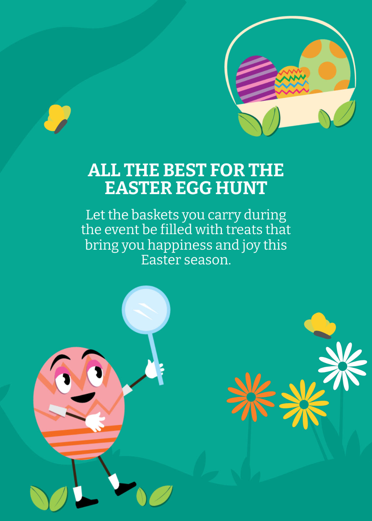 Free Easter Egg Hunt Message  Template