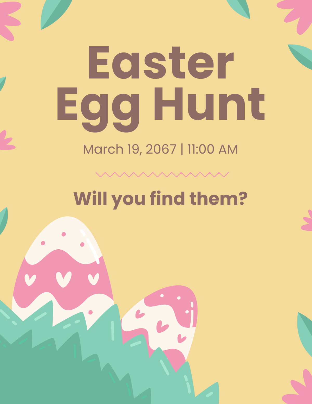Free Easter Egg Hunt Flyer  Template