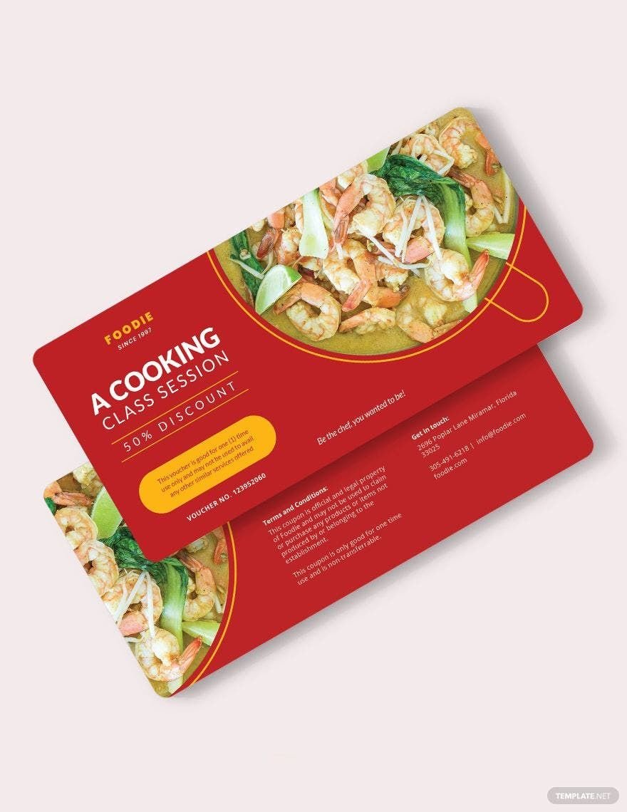 Cooking Class Voucher Template in Word, Illustrator, PSD, Apple Pages, Publisher