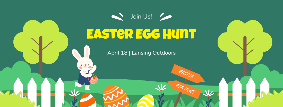Easter Egg Hunt Facebook Cover Banner Template