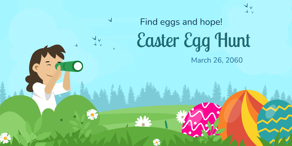 Easter Egg Hunt Twitter Post  Template