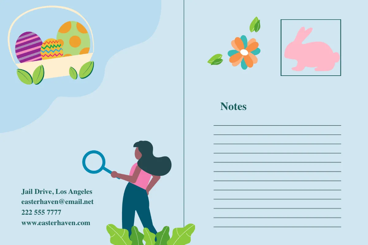 Free Easter Egg Hunt Post Card Template to Edit Online