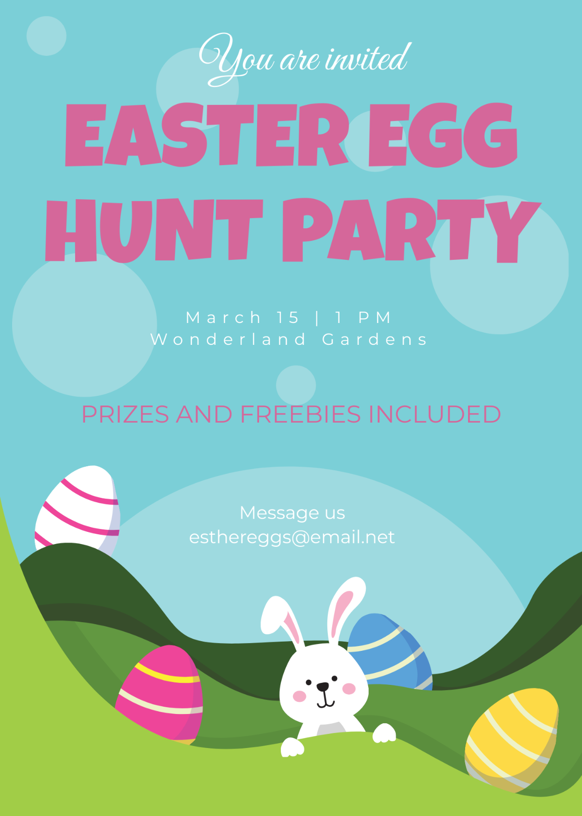 Easter Egg Hunt Party Invitation Template - Edit Online & Download